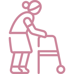 Ältere Frau mit Rollator - Icon